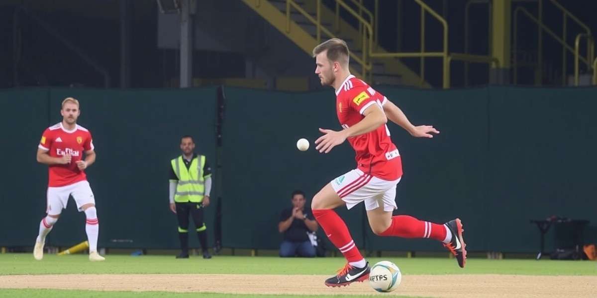 Scoring a goal in T20 Football Cricket Player scoring a goal in T20 Football Cricket